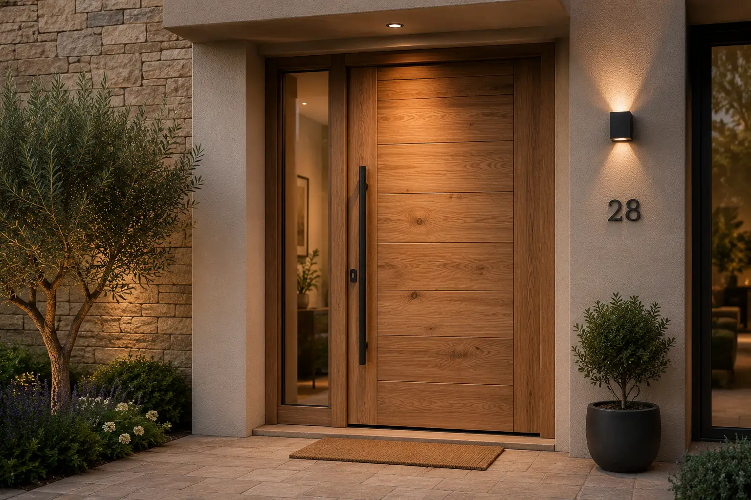 Porte d'entrée bois