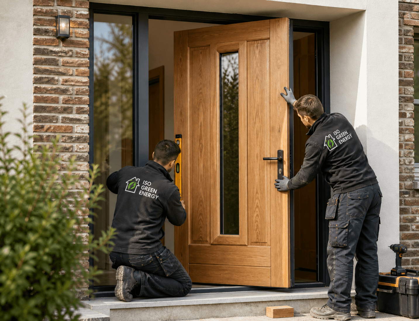 porte d’entrée bois installation Belgique