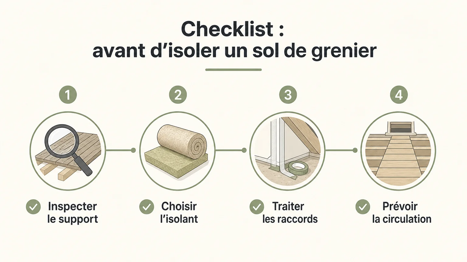 Checklist des étapes avant l’isolation du sol d’un grenier