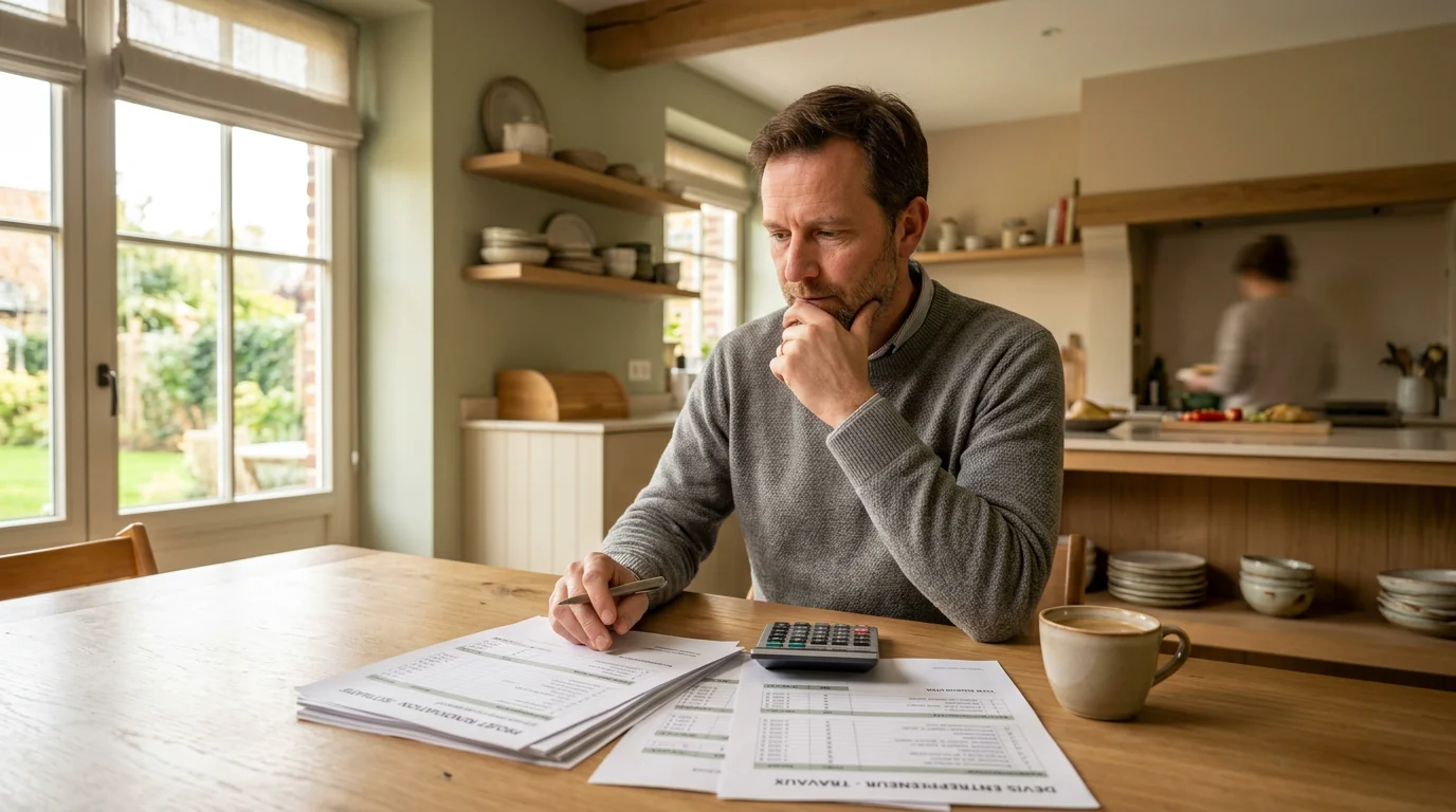 Propriétaire évaluant le budget d'isolation de sa toiture