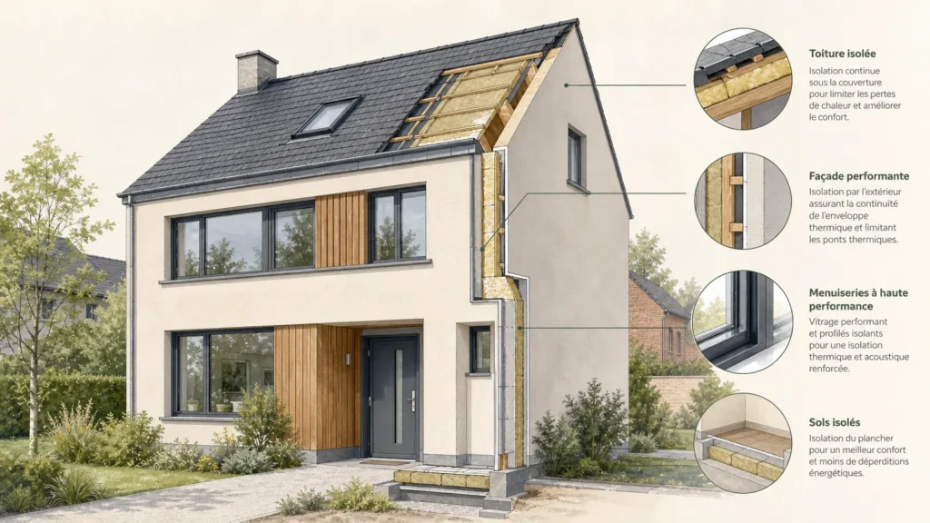 Image actuelle : Maison belge rénovée avec une isolation thermique performante