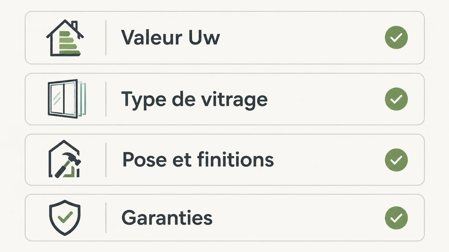 Liste de contrôle des critères à comparer dans un devis de châssis PVC