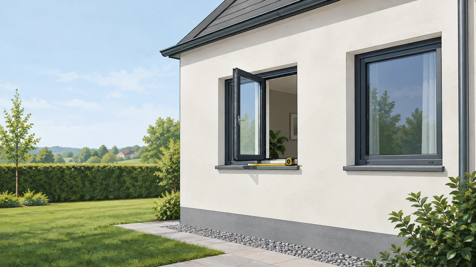 Fenêtre sur mesure dans une habitation rénovée